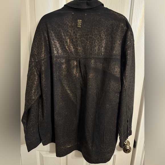 Free People x OneTeaspoon Night Animal Longline Denim Shirt NWT Size L - Picture 7 of 11